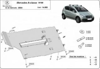 Mercedes A osztály W169 2004- motorvédő lemez