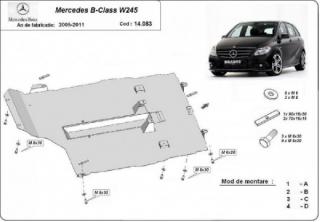 Mercedes B osztály W245 2005- motorvédő lemez
