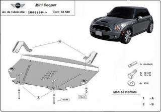 Mini R55 - R56 motorvédő lemez