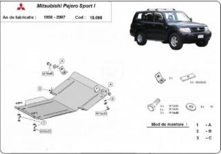 Mitsubishi Pajero Sport 1998- motorvédő lemez