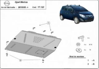 Opel Meriva -B- 2010- motorvédő lemez