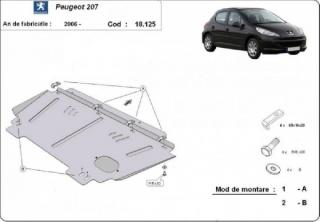 Peugeot 207 2006- motorvédő lemez
