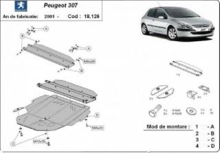 Peugeot 307 2000- motorvédő lemez