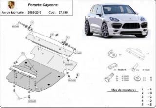 Porsche Cayenne 2002- motorvédő lemez
