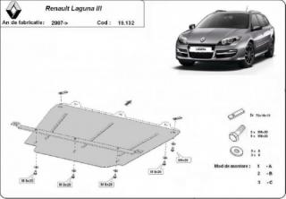 Renault Laguna 3 2007- motorvédő lemez