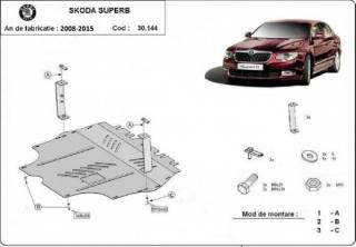 Skoda SuperB 2008- motorvédő lemez