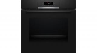 Bosch HQG572EB3 Önállóan beépíthető sütő HotAir Steam hozzáadott gőz funkcióval - Serie4 - fekete - 71 l sütőtér - 8 funkció - 3D hőlégbefúvás - Energiaosztály: A+ - Pirolitikus öntisztítás - AirFry sütési mód - AutoPilot10 - 1-szintű teleszkópos sütősín
