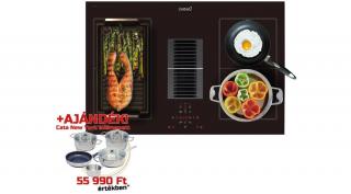 CATA - AS-750 2 FLEX indukciós főzőlap beépített elszívóval AS-750 + CATA NEW YORK edényszett