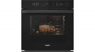 Whirlpool AKZ9S8260FB SteamSense valódi gőzsütő , fekete üveg, finoman csukódó sütőajtó, 6. Érzék funkció 6 ételkategóriára