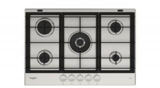 Whirlpool GMWL 728/IXL beépíthető inox gázlap, 73 cm széles, 4+1 WOK égő