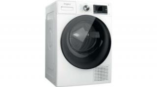 Whirlpool W7D94WBEE szabadonálló hőszivattyús szárítógép, A+++, 9 kg, magyar nyelvű szöveges LCD kijelző, BPM motor, 6. Érzék funkció, fehér készülék, fekete ajtó