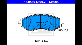 ATE - 13.0460-5899.2 - Fékbetét