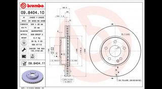 Brembo - 09.8404.11 - Féktárcsa első