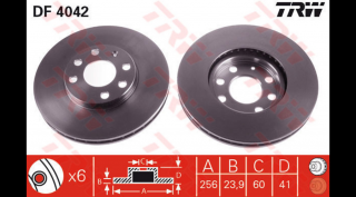 TRW - DF4042 - Féktárcsa első