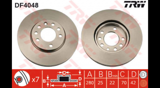 TRW - DF4048 - Féktárcsa első