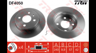 TRW - DF4050 - Féktárcsa hátsó