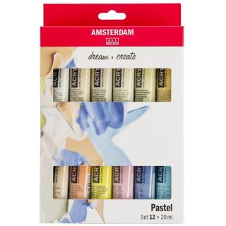 Akrilfesték készlet AMSTERDAM dream and create Pastel 12 x 20 ml