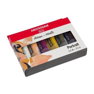 Akrilfesték készlet AMSTERDAM dream and create Portrait 6 x 20 ml