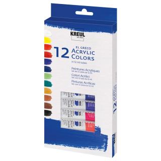 Akrilfesték szett El Greco 12 x 12 ml  (Akrilfesték szett)