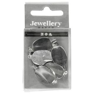 Bross alap ezüst színű 20 x 15 mm - 5 db (dekor kellékek)