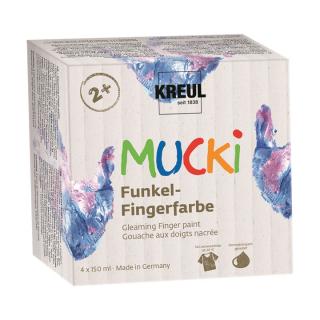 Csillogós ujjfesték 150 ml MUCKI / készlet 4 x 150 ml