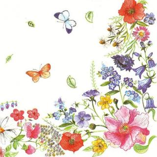 Decoupage szalvéták Blossom Border - 1db (decoupage szalvéták)