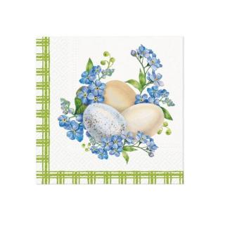 Decoupage szalvéták - Eggs in Forget me nots  - 1db