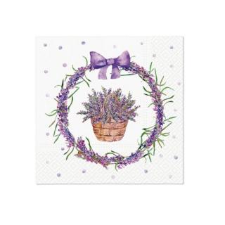 Decoupage szalvéták - Lavender Basket  - 1db