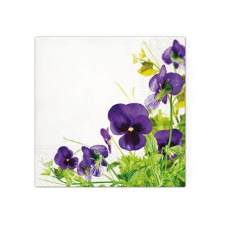 Decoupage szalvéták - Pansies Frame  - 1db