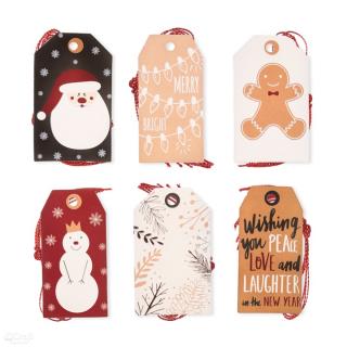 Dekoratív karácsonyi címkék 24 db  | Merry and Bright