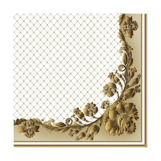 Eko Decoupage szalvéták Gold Frame and Net on Beige - 1 db