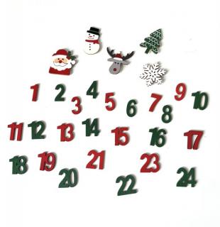 Fa díszek Adventi naptár  | 29 db (karácsonyi fa dekorációk)