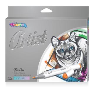 Kétoldalas pasztell rajzoló filctoll Colorino Artist 12 db