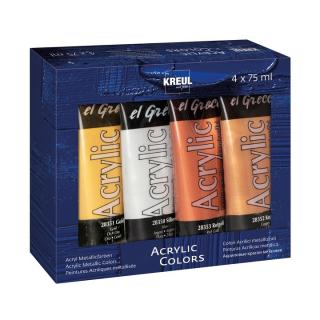 Metallikus akrilfestékek El Greco - Kreul / készlet 4 x 75 ml ()