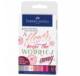 PITT művész filctoll készlet Hand Lettering Flower  | 8db