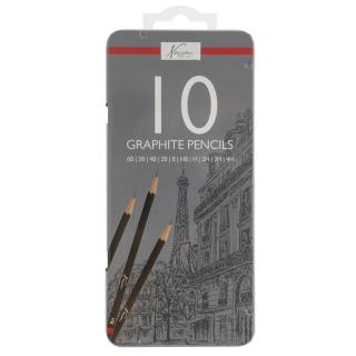 Rajzolóceruza készlet ón dobozban 10 db