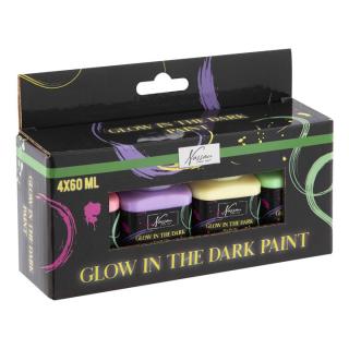 Sötétben világító akrilfesték készlet Nassau 4 x 60 ml