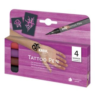 Tetoválási filctoll készlet TATTOO KREUL - 4 db (test tetováló)