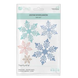 Vágósablonok Snowflakes 5-részes (Fém vágósablonok)