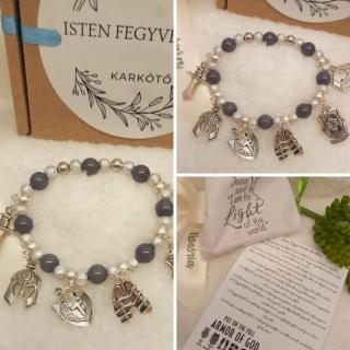 Isten fegyverzete - keresztény történet karkötő-A45