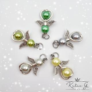 5 db teklagyöngy angyalka charm - lime (Egységár: 400 Ft/db)