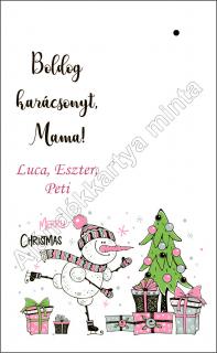 Ajándékkártya karácsonyi mintával, könyvjelzőhöz, kulcstartóhoz
