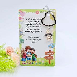 Angyalkás kulcstartó ajándékkártyán - Óvó néninek, dajka néninek 5. ()