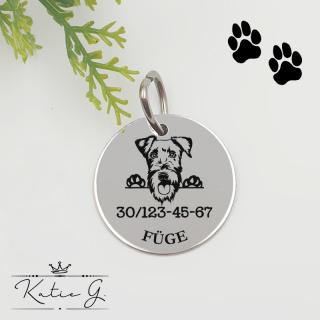 Kutyabiléta saját kutyusod nevével - airedale terrier (2 cm-es medál) ()