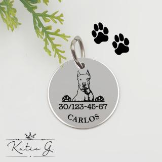 Kutyabiléta saját kutyusod nevével - argentin dog (2 cm-es medál) ()