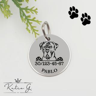 Kutyabiléta saját kutyusod nevével - cane corso 2. (2 cm-es medál) ()