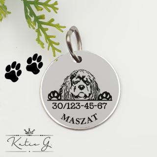 Kutyabiléta saját kutyusod nevével - cocker spaniel 1. (3 cm-es medál) ()