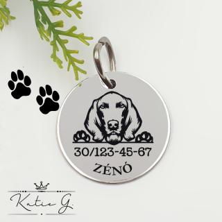 Kutyabiléta saját kutyusod nevével - drótszőrű magyar vizsla (3 cm-es medál) ()