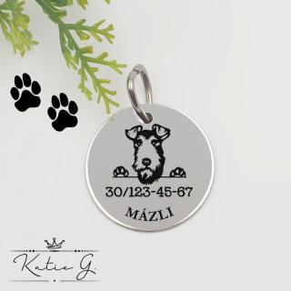 Kutyabiléta saját kutyusod nevével - foxterrier 2. (2 cm-es medál) ()