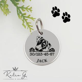 Kutyabiléta saját kutyusod nevével - jack russell 2. (2 cm-es medál) ()